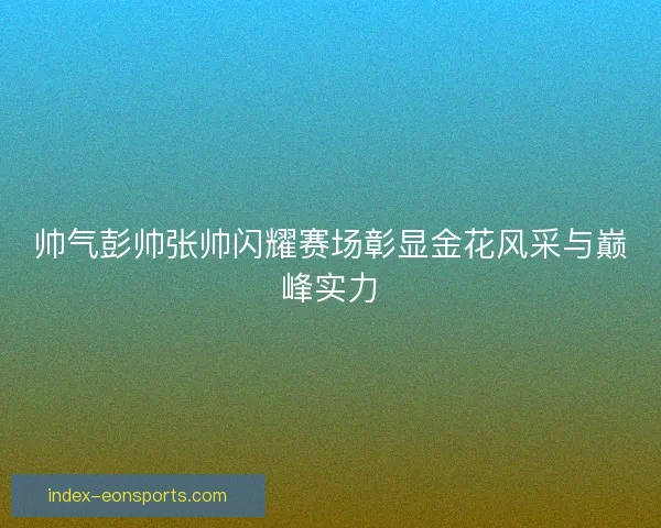 帅气彭帅张帅闪耀赛场彰显金花风采与巅峰实力